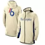 nike veste zipper hoodie nba philadelphia 76ers creamblue new earned edition